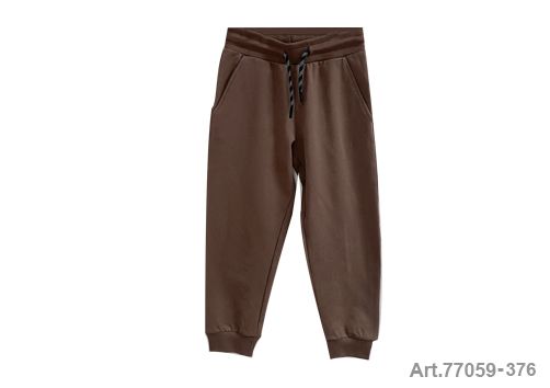 Pantalon de jogging coton brun marron avec taille élastique
