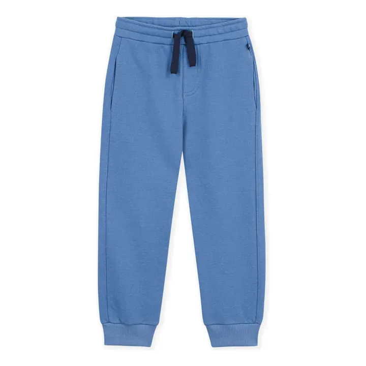 Petit Bateau Pantalon Jogging Uni Coton Bio | Bleu riviera