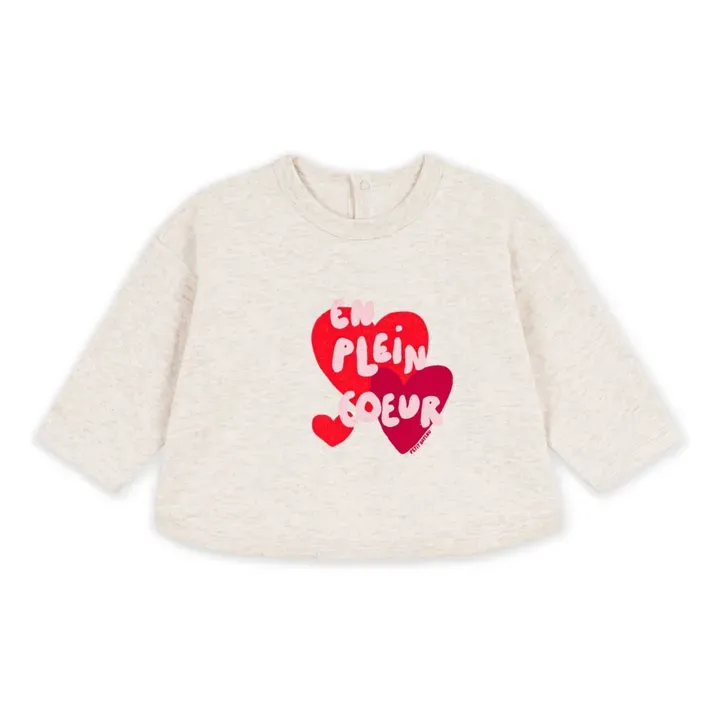 Petit Bateau Pull  En Plein Cœur Bébé | Beige chiné