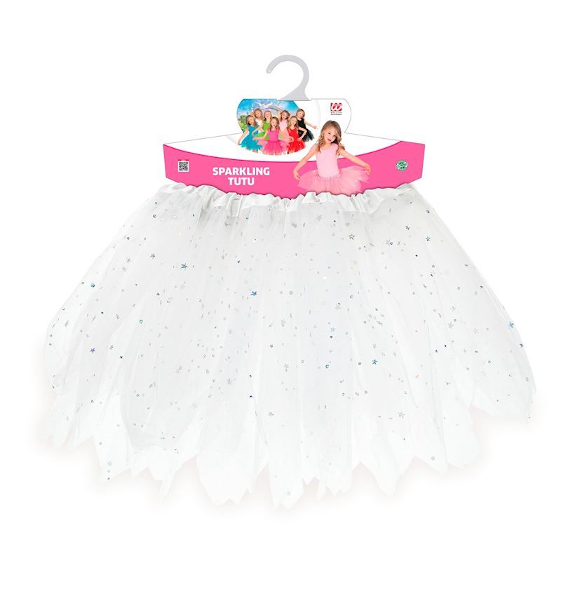 Jupe tutu blanc avec paillettes pour enfant