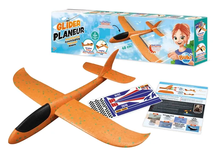 Buki AVION PLANEUR 48CM (FR-DE-IT-EN-ES-NL), dès 3 ans