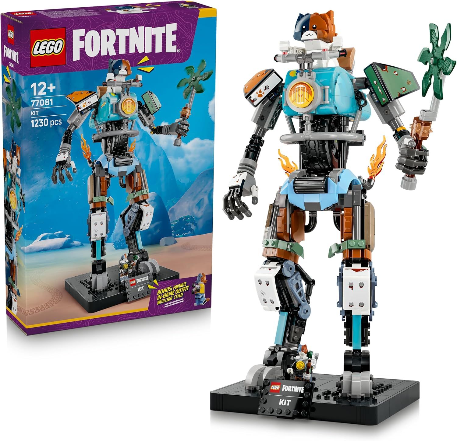 LEGO Fortnite KIT - Jeu Interactif - Figurine d'Action avec Pic Griffes de Puissance &amp; Roue Fonctionnelle