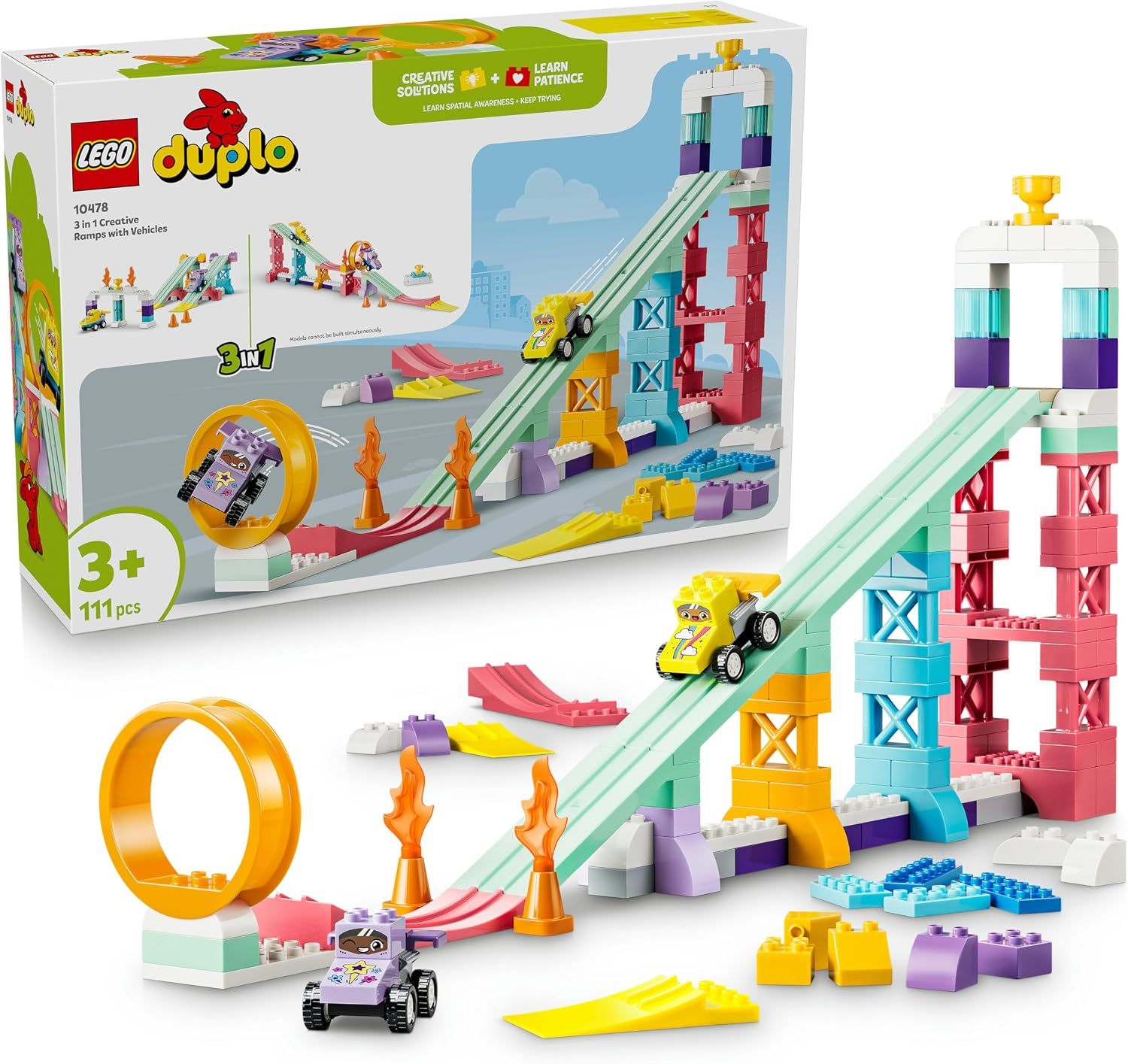 LEGO Duplo Ma Ville Rampes Créatives 3-en-1 avec Véhicules -