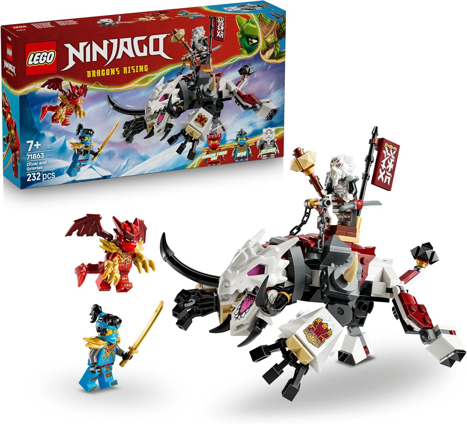 LEGO Ninjago Zilvar et Grimtak la bête draconique