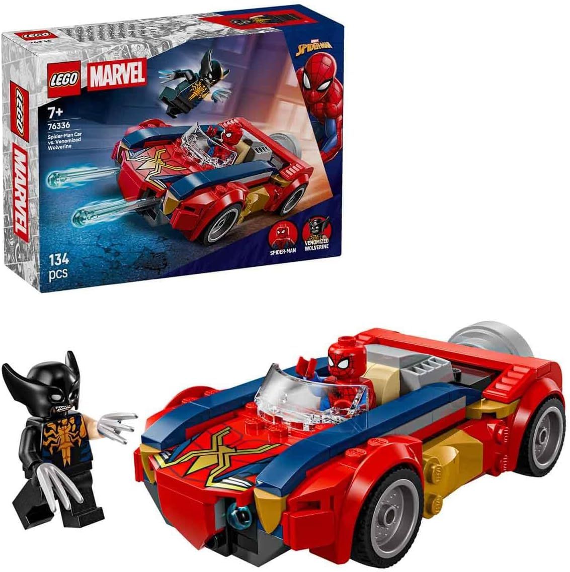 LEGO Marvel Spider-Man et sa Voiture Contre Wolverine vénomisé