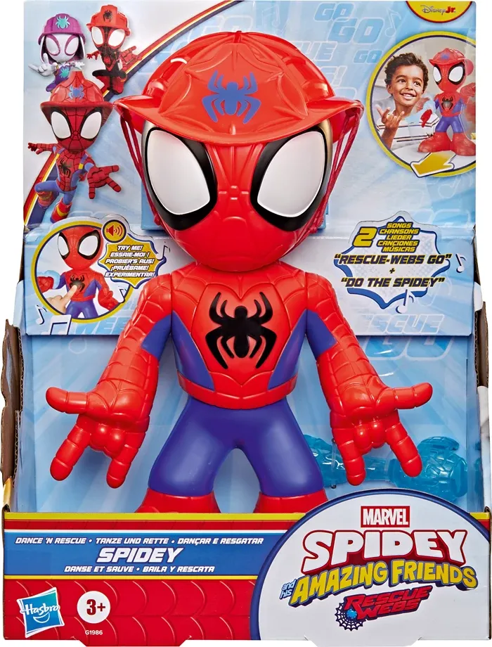 Spidey Dance et Sauve Spidey figurine 25.4 cm, Spiderman, 2 chansons, piles 4xAA incl, dès 3 ans
