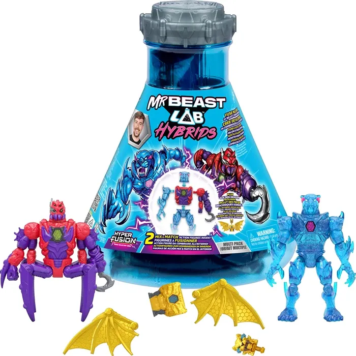 Mr Beast Lab Hybrids figurines Hybrid Fusion, Mix and Match, dès 5 ans