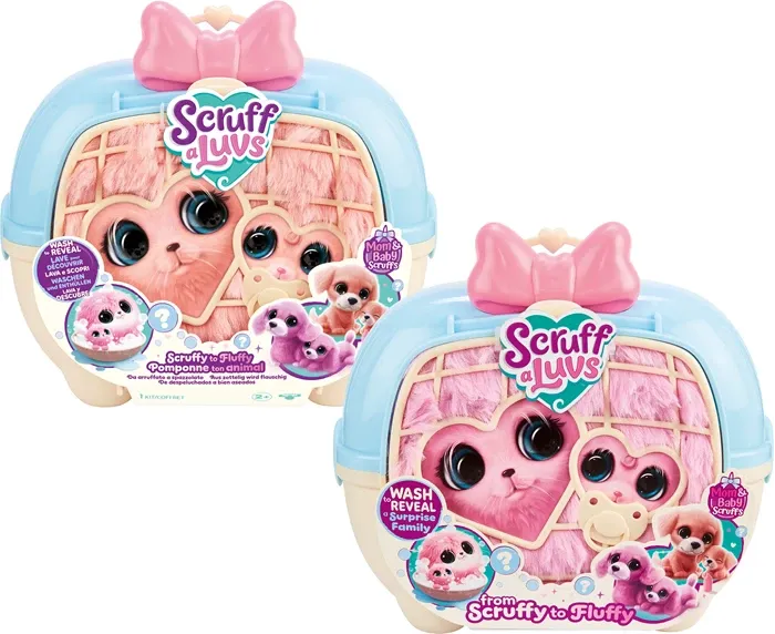 Scruff-A-Luvs Maman et bébé Little Live Pets peluche, 2-3 animaux, boîte aléatoire, accessoires, dès 2 ans