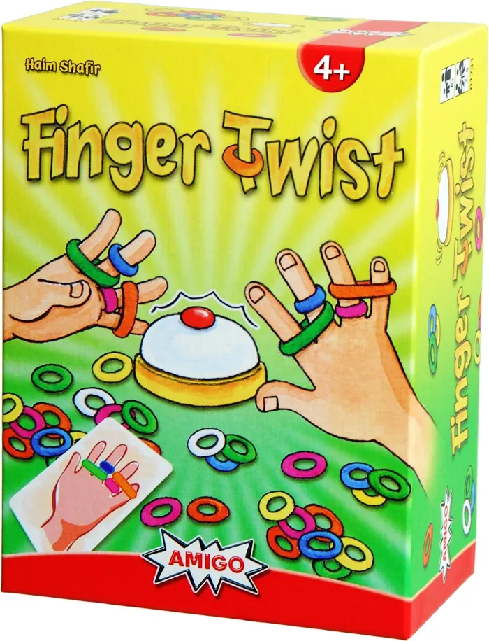 Finger Twist, d/f/i dès 4 ans, 2-6 joueurs, jeu avec des élastiques