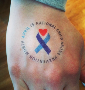 Temporary Tattoos "April Is Child Abuse Prevention Month"