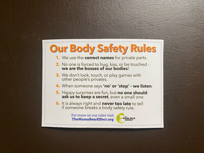 Body Safety Fridge Magnet