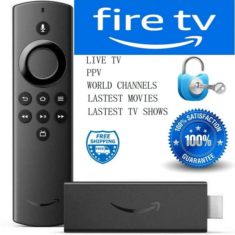 AMAZON FIRE TV STICK WITH ALEXA VOICE REMOTE....jailbroken and unlocked ..fully loaded