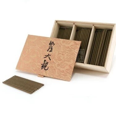 日本香堂 伽羅大觀線香天然沉香 | 木盒裝 120根