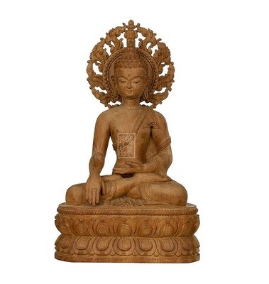 釋迦牟尼佛木雕坐像 | 14寸