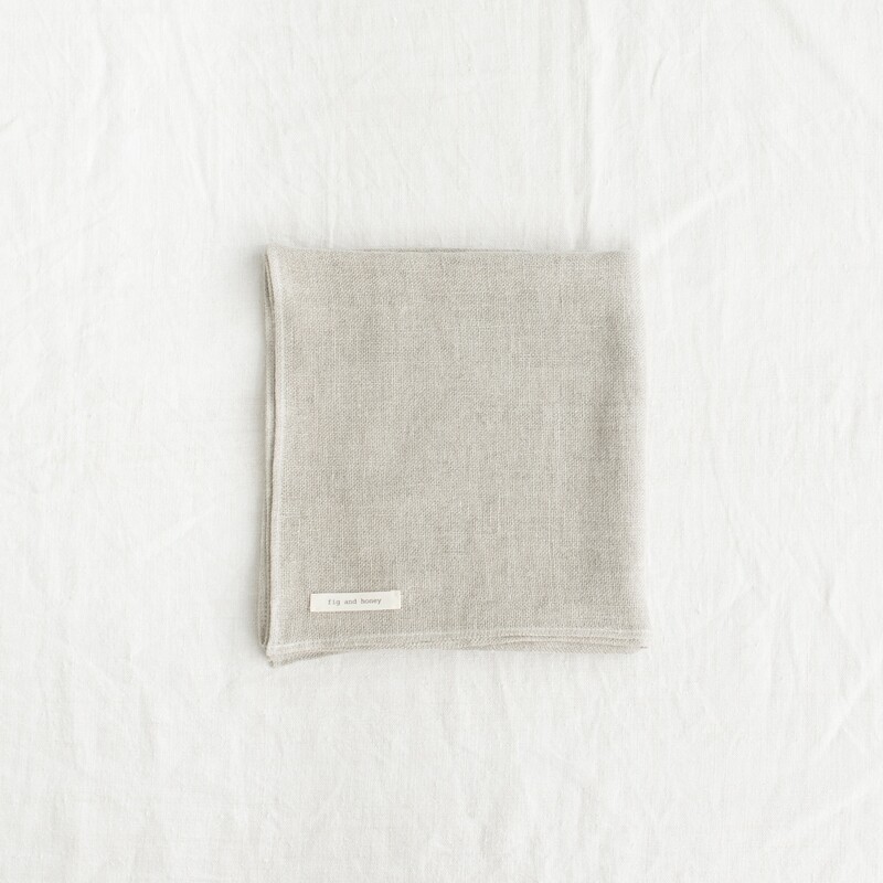 Fig and Honey Belgian Linen Face cloth - Flax 