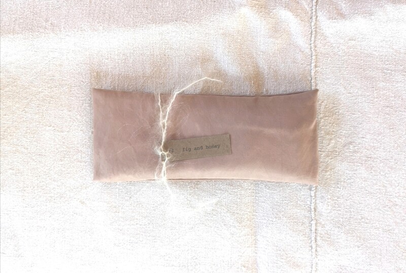botanically dyed silk eye pillow, vintage rose 