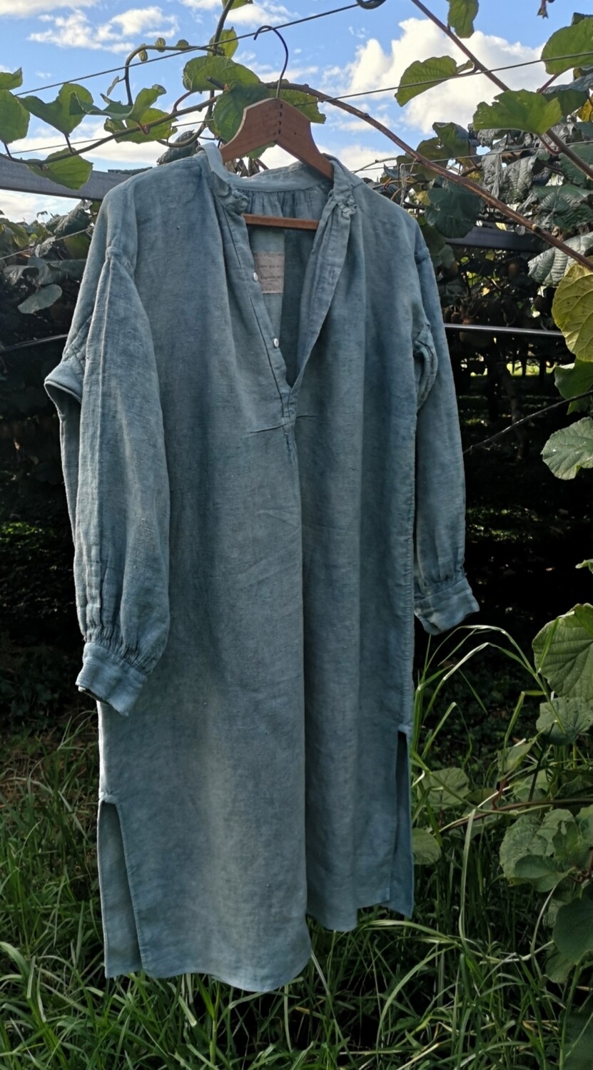 Indigo dyed linen dress