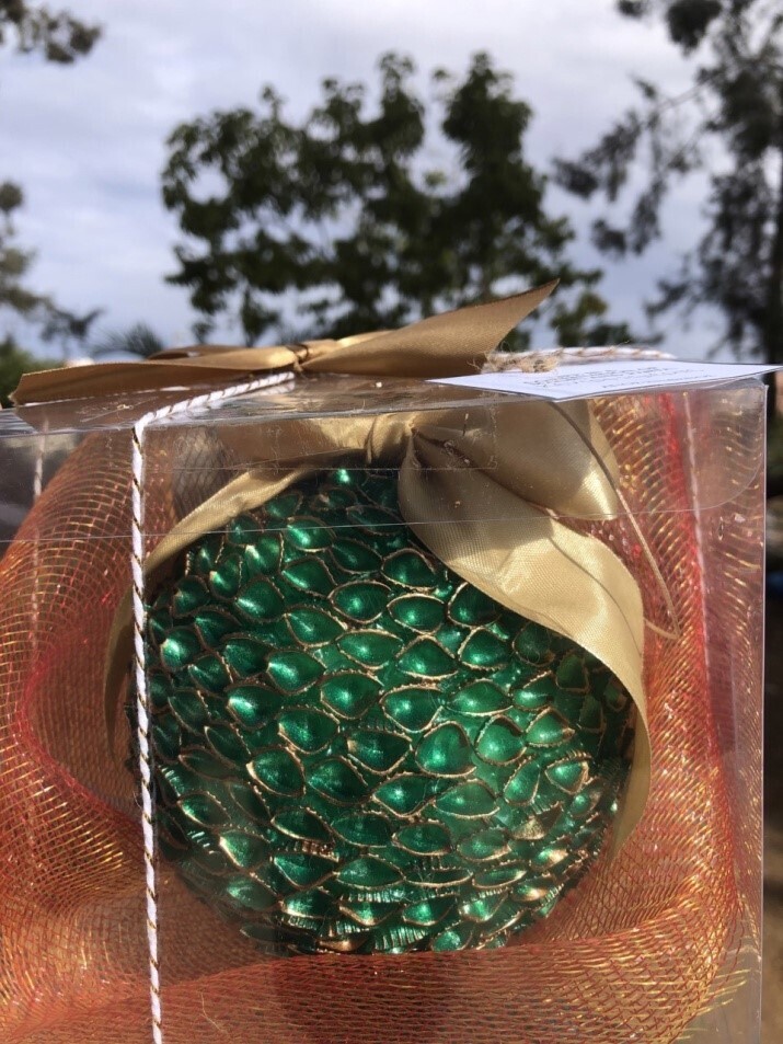 Χριστουγεννιάτικη Μπάλα από Μακαρόνια μεσαίου μεγέθους, Green