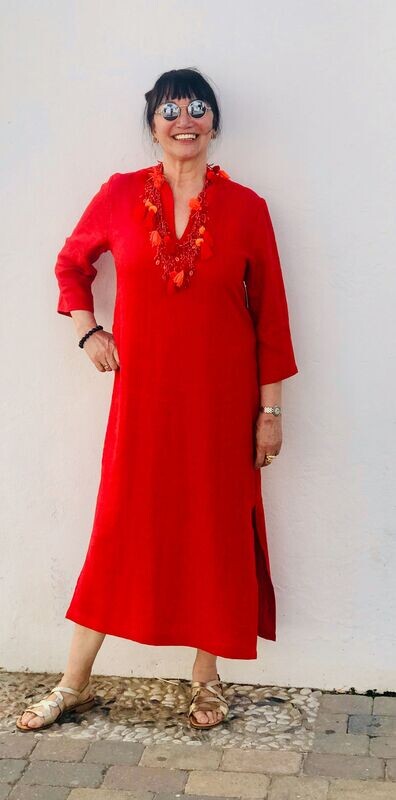 LINOYFINO Kleid Monaco Rot lang
