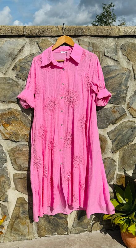 Baumwollkleid pink