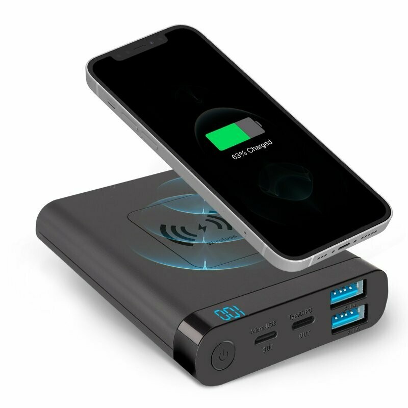 Power Bank 10.000mAh Wireless 18W