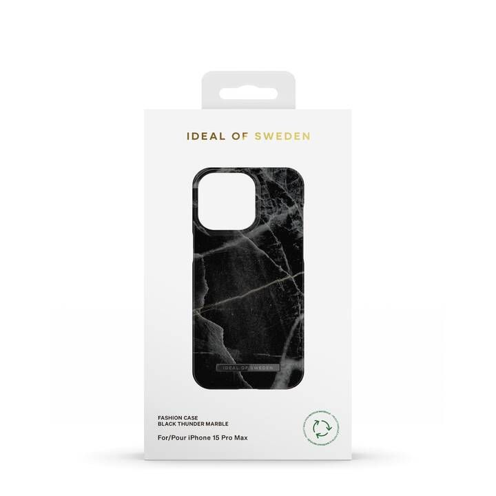 Custodia Ideal of Sweden Black Thunder Marble per Apple iPhone 15 Pro