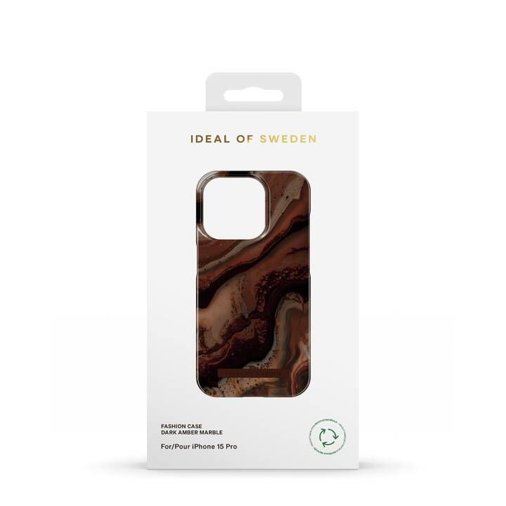 Custodia Ideal of Sweden Dark Amber Marble per Apple iPhone 15 Pro/15 Pro Max