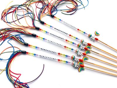 Lederwedel Rainbow mit Wunschnamen