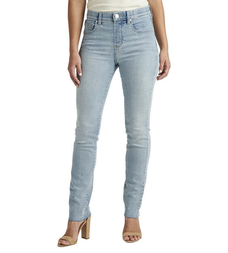 Slimming Raw Hem Denim Jeans