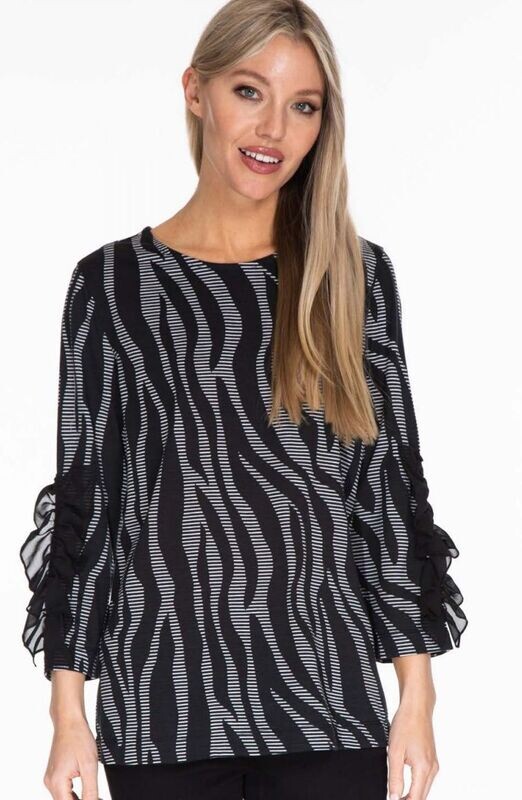 Glam ruffle trimmed top. Multiples  