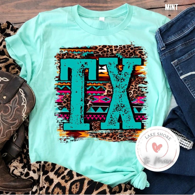 Turquoise TX tee