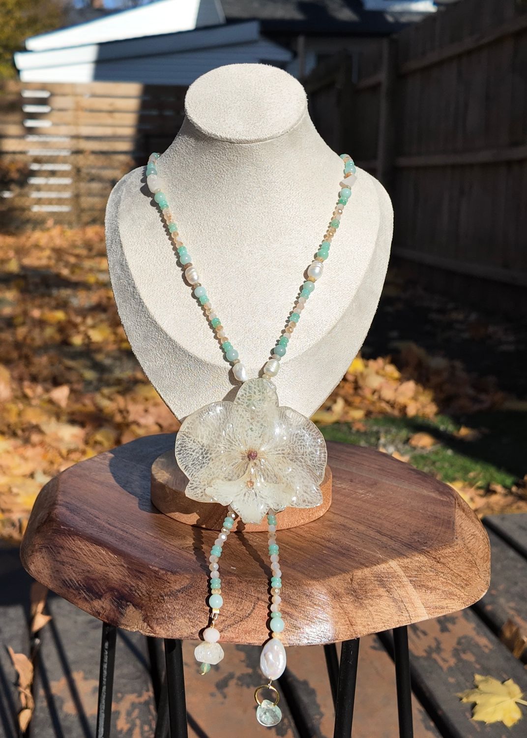 Clear Orchid Necklace