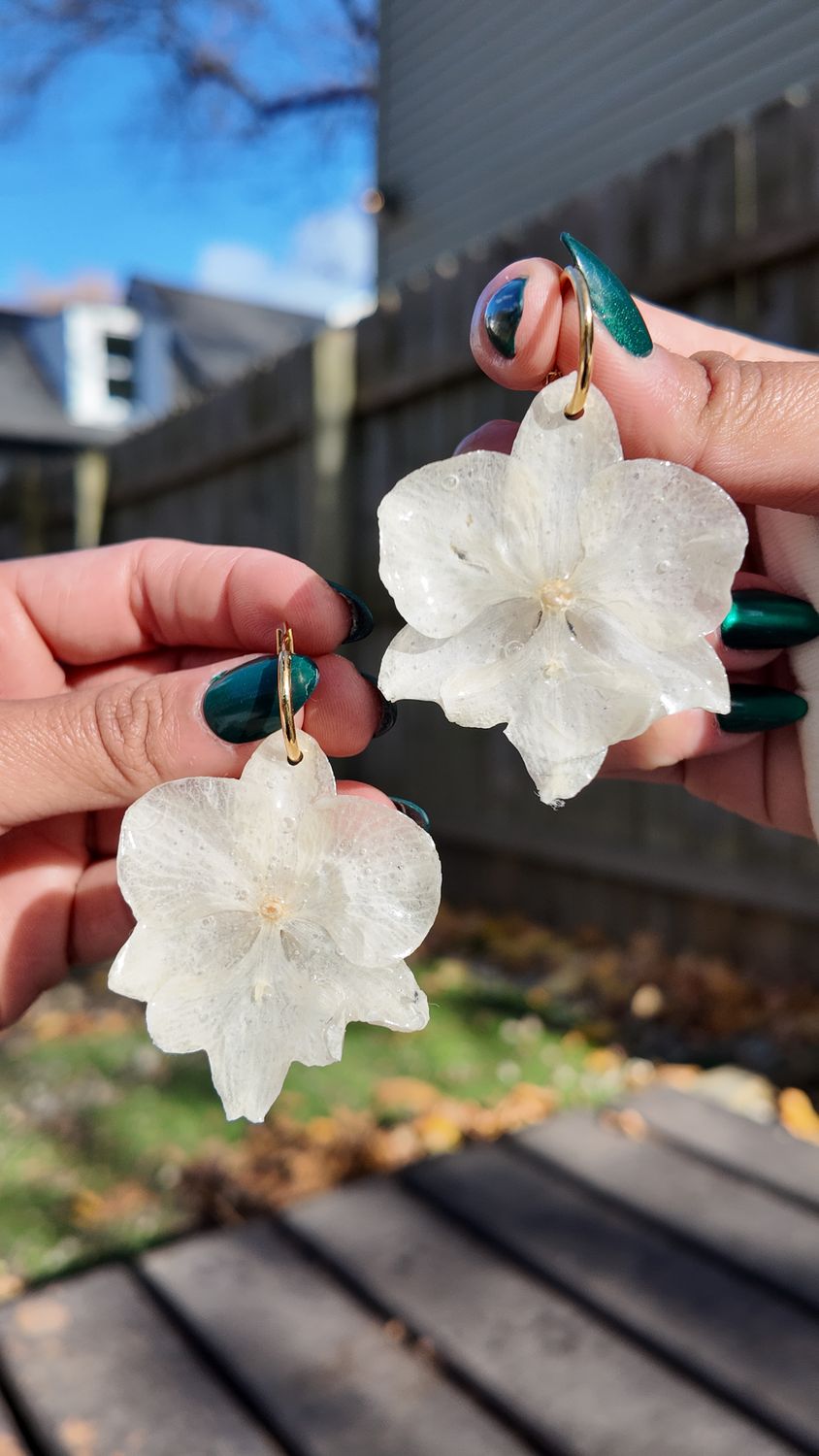 White Orchid Earrings