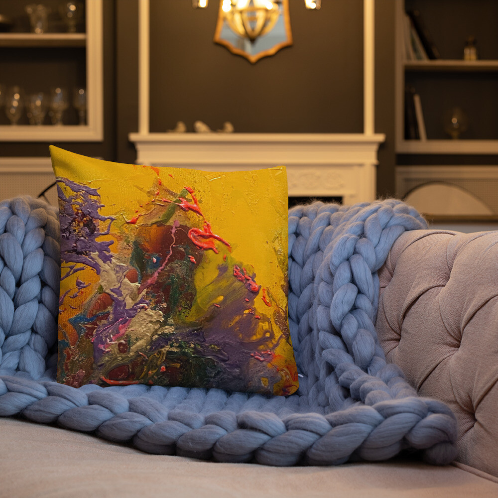 YELLOW RODS THROW PILLOWS