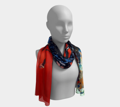 RED RODS  RED SILK SCARF