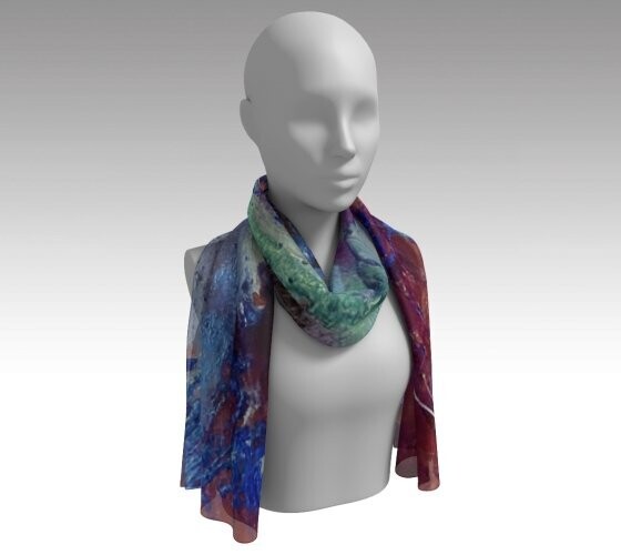 PEACOCK SILK SCARF