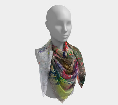 FLURS SQUARE SILK SCARF