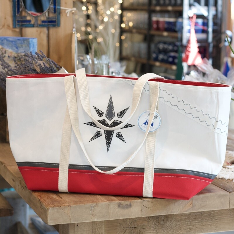 Casco Totes Day Tote - Nautical Red Compass Rose