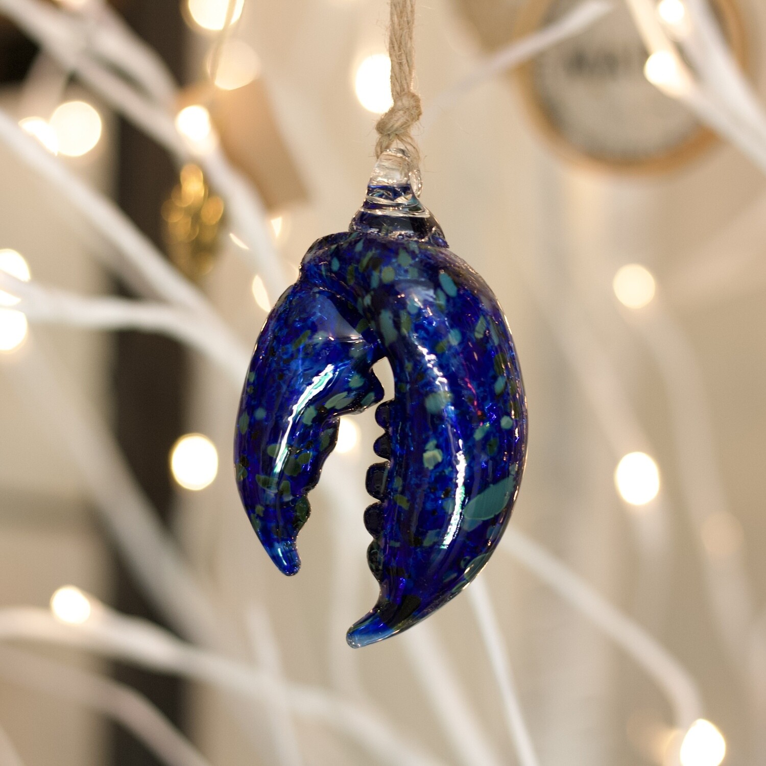 Belfire Glass Hanging Glass Lobster Claw, Color: Blue