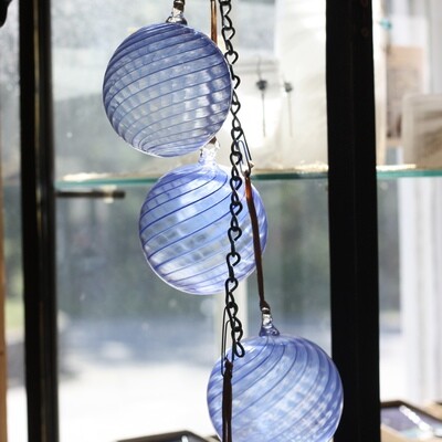 MCK Glassworks Blue Optic Twist Ornaments