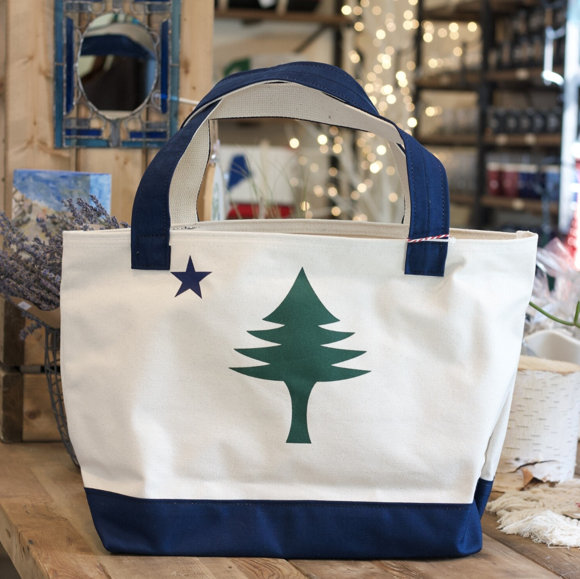 Rogue Life Maine Flag Large Tote Bag