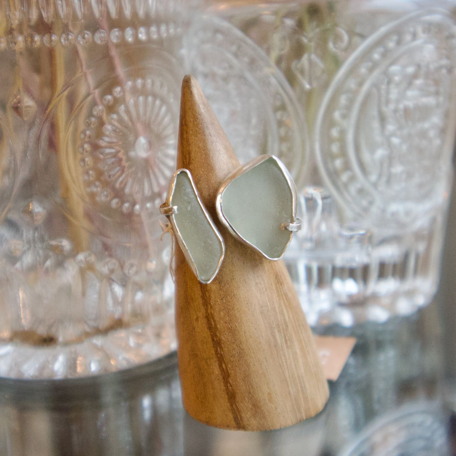 Leslie Weaver Double Sea Glass Rings