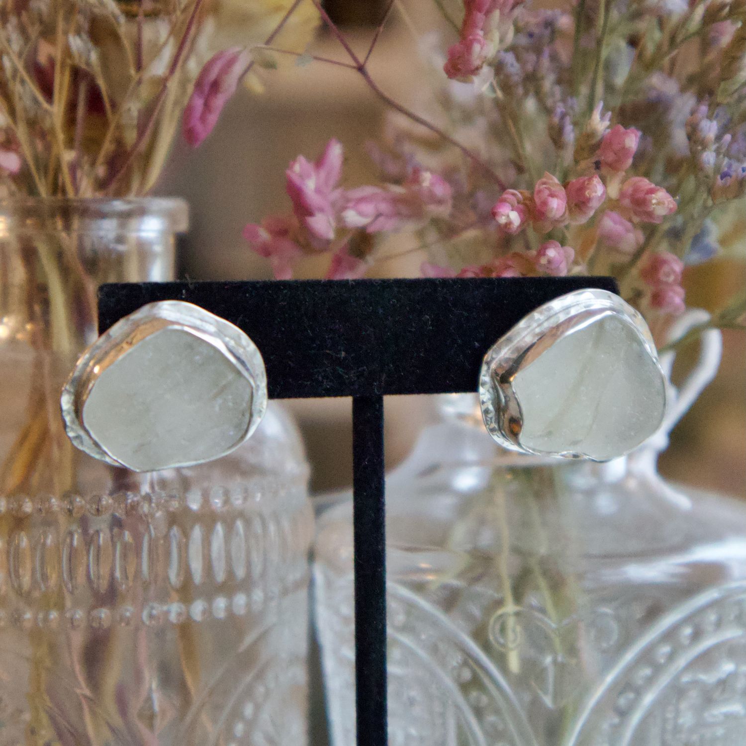 Leslie Weaver Sea Glass Stud Earrings