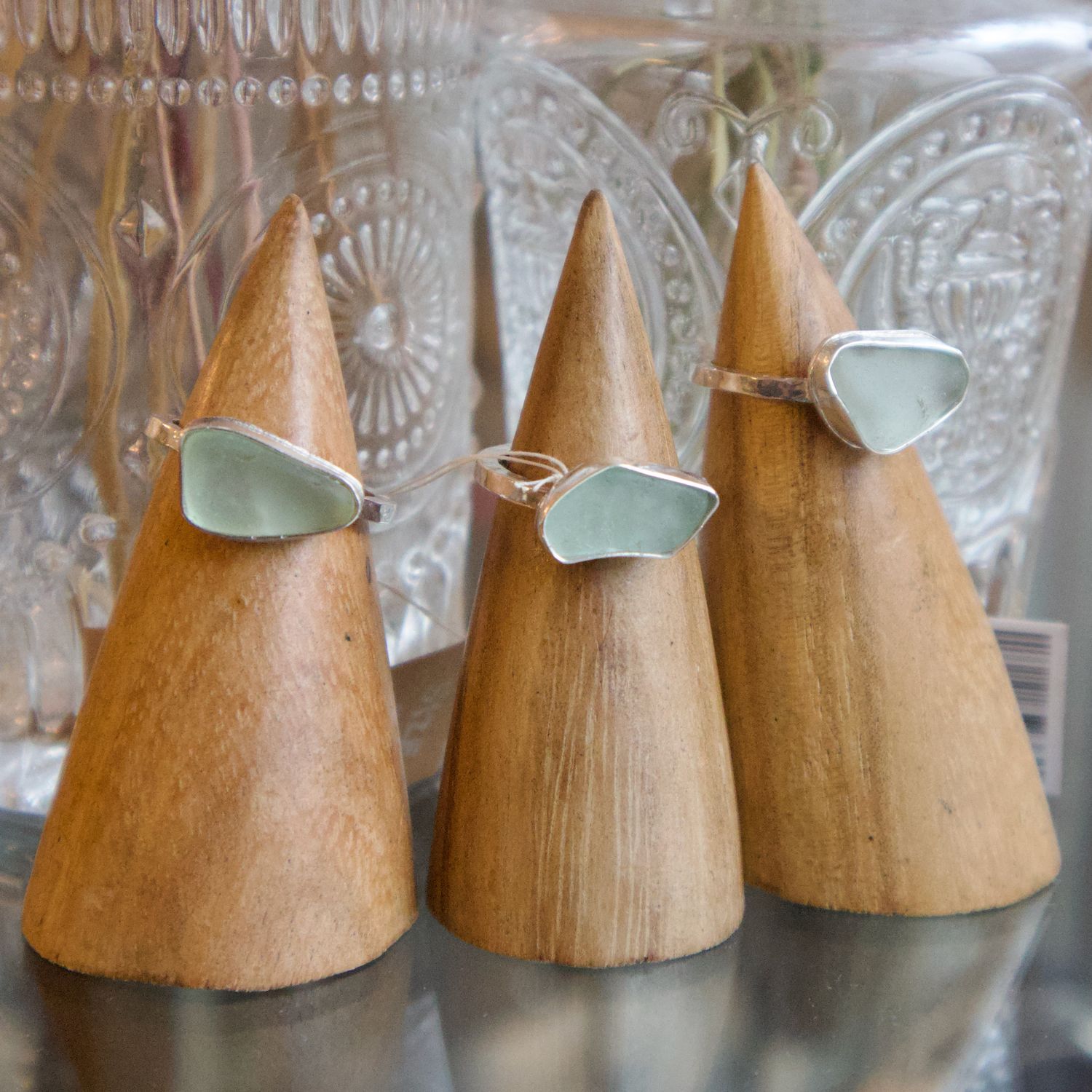 Leslie Weaver Simple Sea Glass Rings