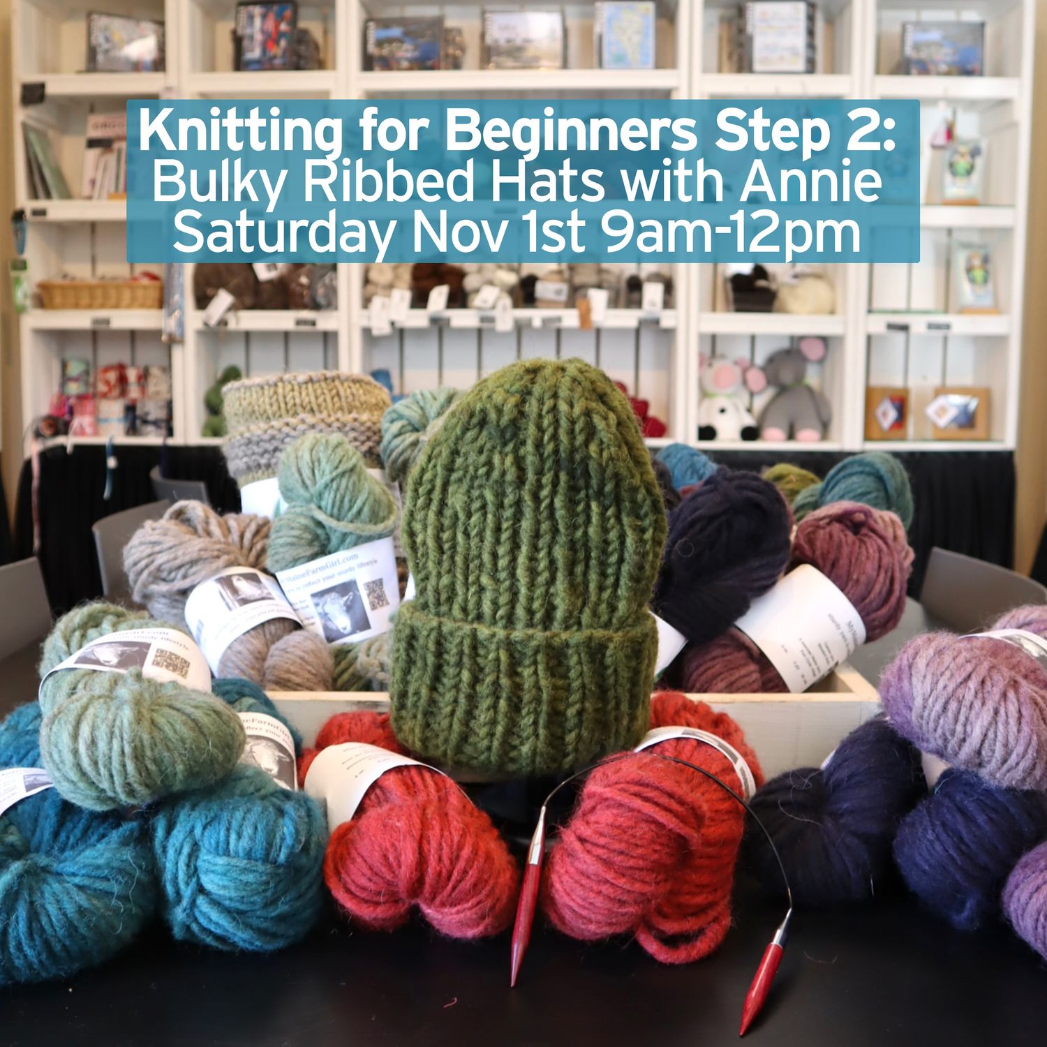 11/1 Bulky Ribbed Hat Knitting Workshop