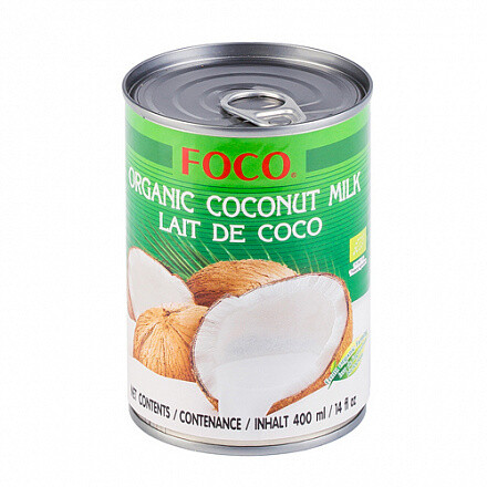 БИО кокосовое молоко 10-12%, FOCO, 400 мл