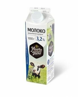 Молоко пастеризованное мдж 3,2% «Углече Поле» 1л