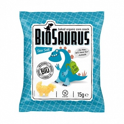 Cнеки кукурузные с морской солью, BioSaurus, 15 г