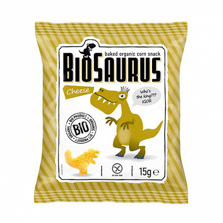 Cнеки кукурузные с сыром, BioSaurus, 15 г