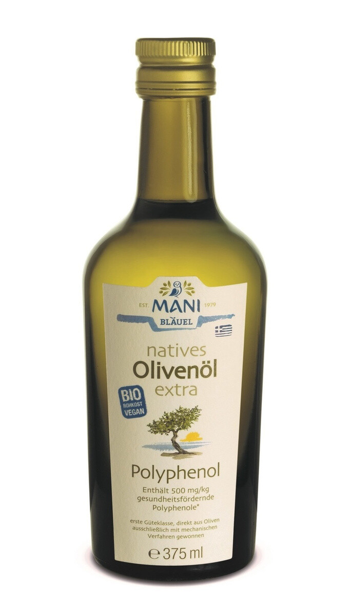 MANI Оливковое масло Extra Virgin, Polyphenol, organic, бутылка 0,375 л